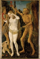 23-3A HANS BALDUNG GRIEN, Death and the Maiden, 1509-1511. Oil on wood, 1' 3 3/4