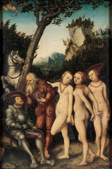 23-9 LUCAS CRANACH THE ELDER, Judgment of Paris, 1530. Oil on wood, 1' 1 1/2