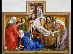 Artist: Roger Van Der Weyden 
Title: Descent from the Cross
Place: Louvain, Belgium
Time: 1430