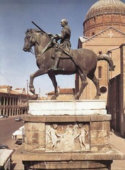Donatello Gallamelata 1445-53 bronze. Padua. 1st bronze equestrian monument after antiquity. Marcus Aurelius in Rome