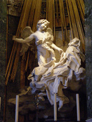 Ecstasy of Saint Teresa Cornaro Chapel, Church of Santa Maria della Vittoria Rome, Italy. Gian Lorenzo Bernini. c. 1647-1652 C.E. Marble (sculpture); stucco and gilt bronze (chapel) Bernini used the erotic character of the experience as a springboard to a new and higher type of spiritual awakening. It is one of the most important examples of the Counter-Reformation style of Baroque sculpture, designed to convey spiritual aspects of the Catholic faith.