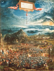 Figure 23-10 ALBRECHT ALTDORFER, The Battle of Issus, 1529. Oil on wood, 5' 2 1/4