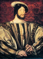 Figure 23-12 JEAN CLOUET, Francis I, ca. 1525-1530. Tempera and oil on wood, approx. 3' 2