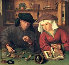 Figure 23-16 QUINTEN MASSYS, Money-Changer and His Wife, 1514. Oil on wood, 2' 3 3/4