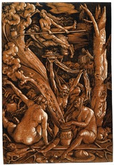 Figure 23-3 HANS BALDUNG GRIEN, Witches' Sabbath, 1510. Chiaroscuro woodcut, 1' 2 7/8