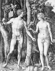 Figure 23-5 ALBRECHT DÜRER, The Fall of Man (Adam and Eve), 1504. Engraving, 9 7/8
