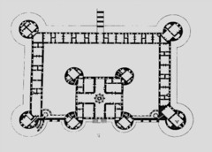 French Renaissance.Chateau de chambord plan. Domienico de Cotona.