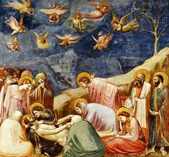 Lamentation of a Dead Christ, Botticelli, 1482 
Shows the inert body of Christ surrounded by the Virgin, St. Peter and Mary Magdalene, St. John the Evangelist, St. Jerome and St. Paul
