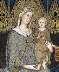 Maesta, Simone Martini, 1315, sala del consiglio, palazzo pubblico