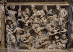 Massacre of the Innocents, Giovanni Pisano, 1297-1301, panel from the pulpit of Sant'Andrea, Pistoaia, marble