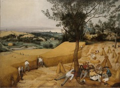 Pieter Bruegel the Elder
The Harvest
1565 
Oil on wood
- Another painting of six depicting conditions and activity during different times of a year