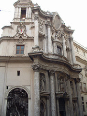 San Carlo alle Quattro Fontane Borromini 1646 Rome, Italy - commissioned by Pope Barberini - undulating façade, curves, waves - balance of convex and concave