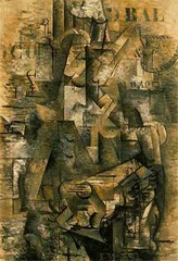 The Portuguese Georges Braque. 1911 C.E. Oil on canvas In this canvas, everything was fractured. The guitar player and the dock was just so many pieces of broken form, almost broken glass. By breaking these objects into smaller elements, Braque was able to overcome the unified singularity of an object and instead transform it into an object of vision.