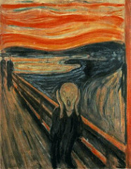 The Scream Edvard Munch. 1893 C.E. Tempera and pastels on cardboard Edvard Munch portrayed pure, raw emotion in this artwork was a radical shift from the art tradition of his own time, and he is therefore credited with beginning the expressionist movement that spread through Germany and on to other parts of the world. Most of Edvard Munch's work relates to themes of sickness, isolation, fear and death.