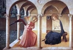 Title/Name: Annunciation
Artist: Fra Angelico
Date: c. 1438 - 1445
Location: Monastery of San Marco, Florence, Italy
Significance: It's a simple and direct painting with no shadow.
