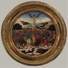 Triumph of Fame, Lo Scheggia, 1449, desco da parto celebrating the birth of Lorenzo de'Medici, tempera on panel