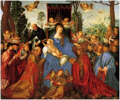 Feast of the Rosary, Durer
1506
-only altarpiece painted by Durer, he considered it greater than the Italian altarpieces